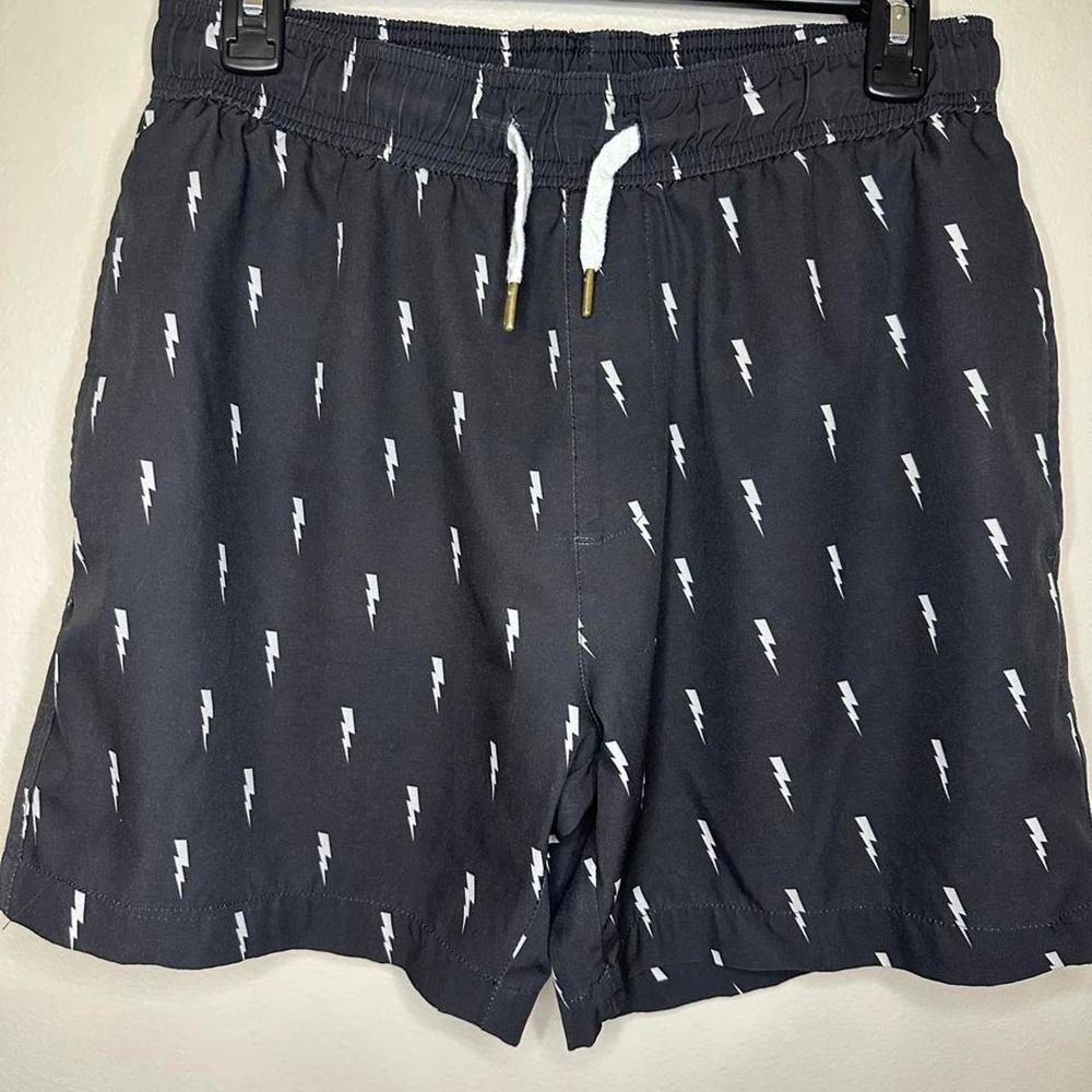 Trunks Surf & Swim Mens Compression Swim Shorts Black Lightning Bolt M